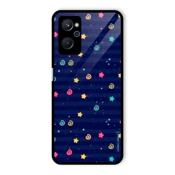 Cute Stars Design Glass Back Case for Realme 9i