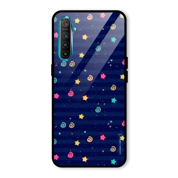 Cute Stars Design Glass Back Case for Realme XT