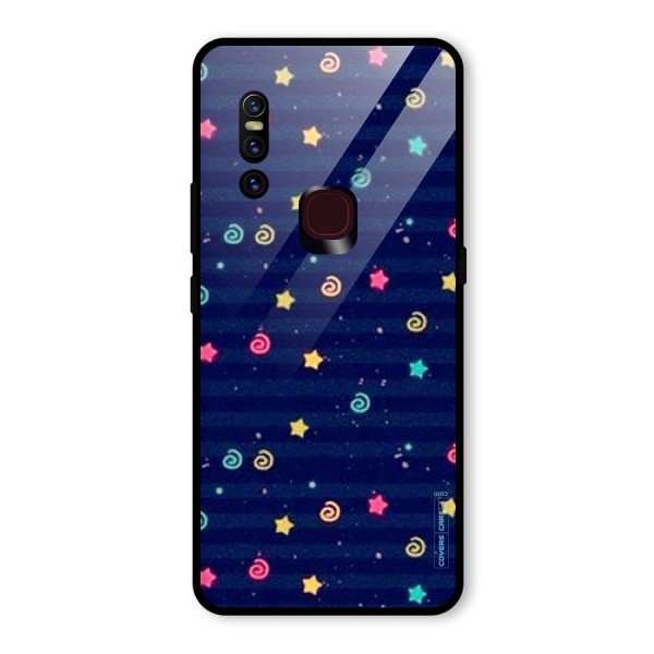 Cute Stars Design Glass Back Case for Vivo V15