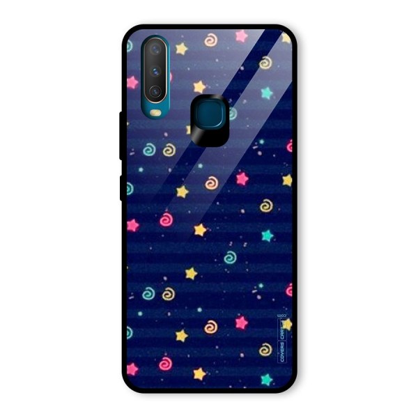 Cute Stars Design Glass Back Case for Vivo Y15