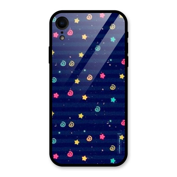 Cute Stars Design Glass Back Case for XR