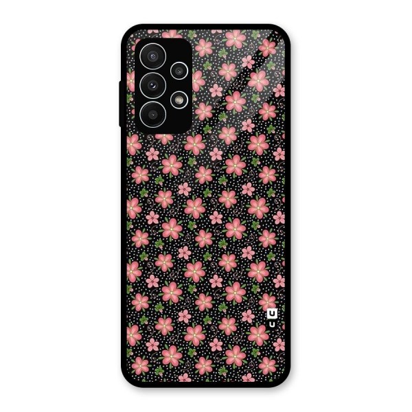 Cute Tiny Flowers Glass Back Case for Galaxy A23