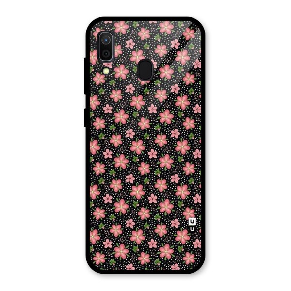 Cute Tiny Flowers Glass Back Case for Galaxy A30