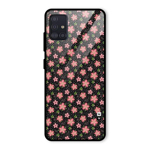 Cute Tiny Flowers Glass Back Case for Galaxy A51