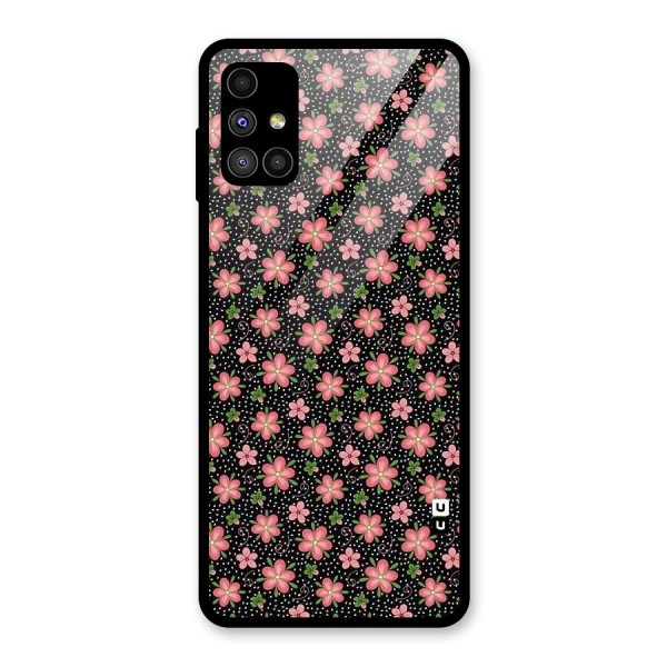 Cute Tiny Flowers Glass Back Case for Galaxy M51