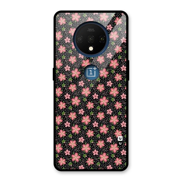 Cute Tiny Flowers Glass Back Case for OnePlus 7T