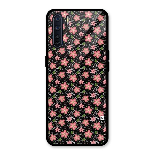 Cute Tiny Flowers Glass Back Case for Oppo F15