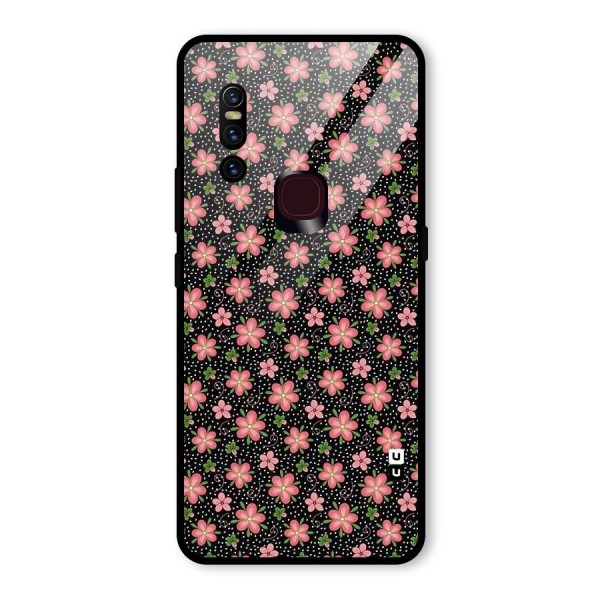 Cute Tiny Flowers Glass Back Case for Vivo V15