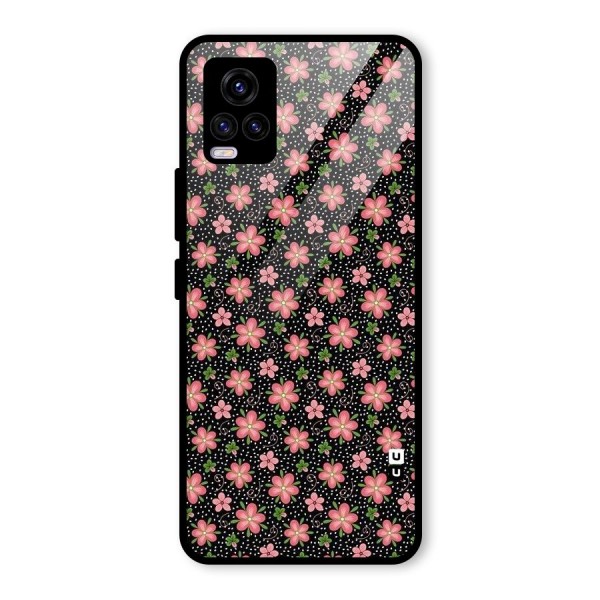 Cute Tiny Flowers Glass Back Case for Vivo V20