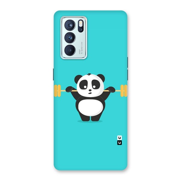 Cute Weightlifting Panda Back Case for Oppo Reno6 Pro 5G