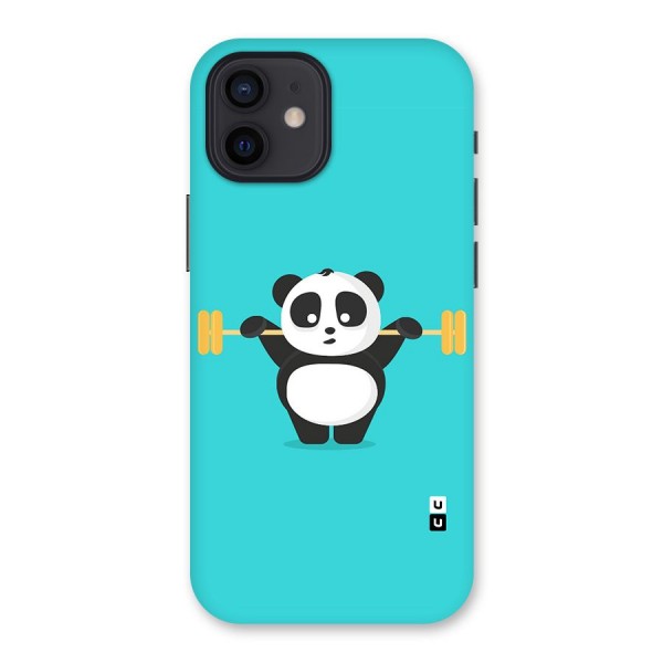 Cute Weightlifting Panda Back Case for iPhone 12