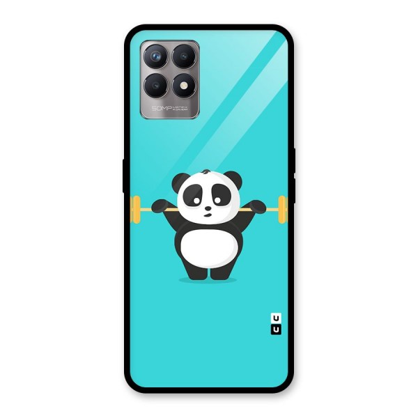 Cute Weightlifting Panda Glass Back Case for Realme 8i