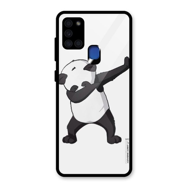 Dab Panda Shoot Glass Back Case for Galaxy A21s