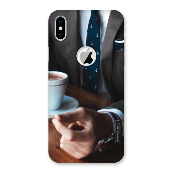 Dapper Suit Back Case for iPhone XS Logo Cut