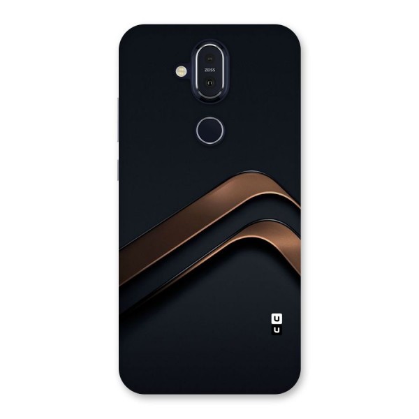 Dark Gold Stripes Back Case for Nokia 8.1