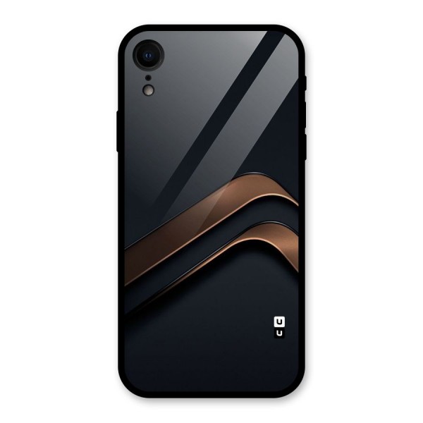 Dark Gold Stripes Glass Back Case for XR