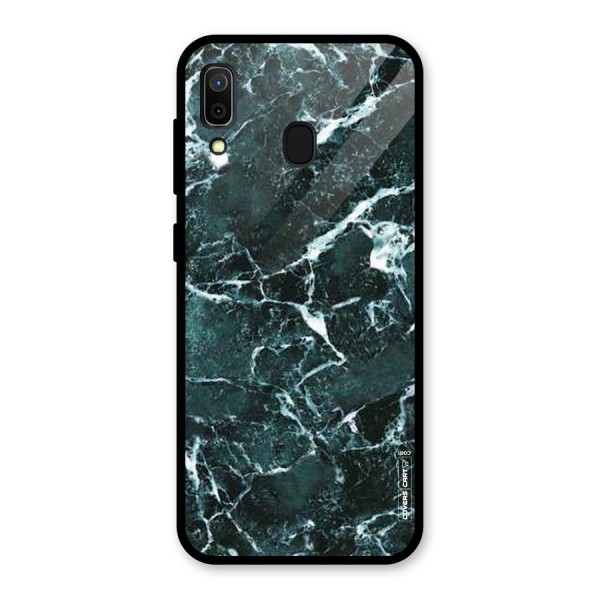 Dark Green Marble Glass Back Case for Galaxy A30