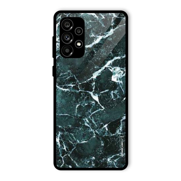 Dark Green Marble Glass Back Case for Galaxy A73 5G