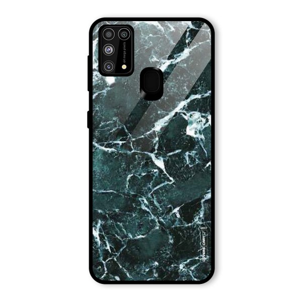 Dark Green Marble Glass Back Case for Galaxy M31