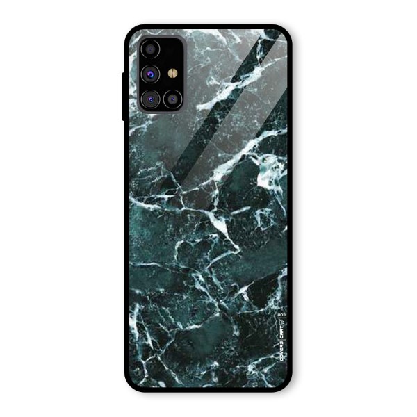 Dark Green Marble Glass Back Case for Galaxy M31s