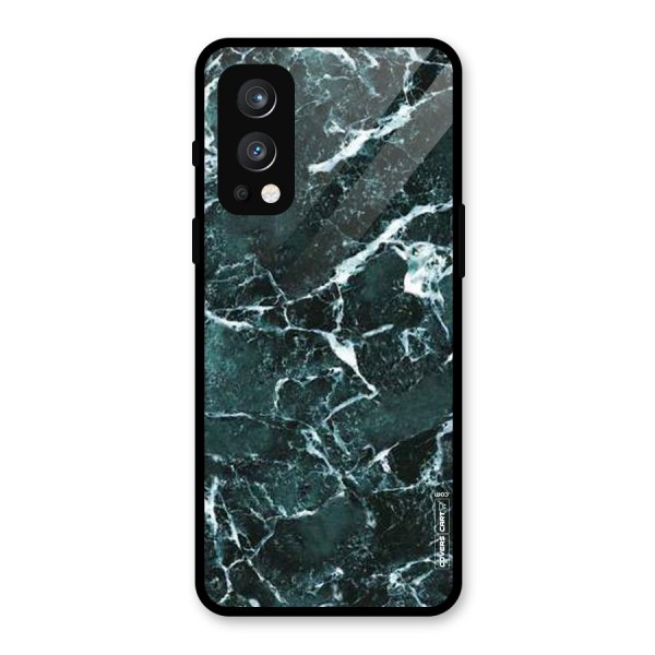 Dark Green Marble Glass Back Case for OnePlus Nord 2 5G