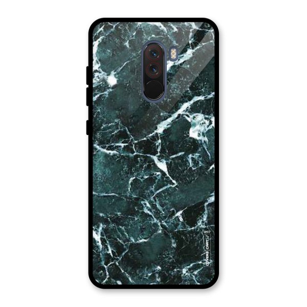 Dark Green Marble Glass Back Case for Poco F1