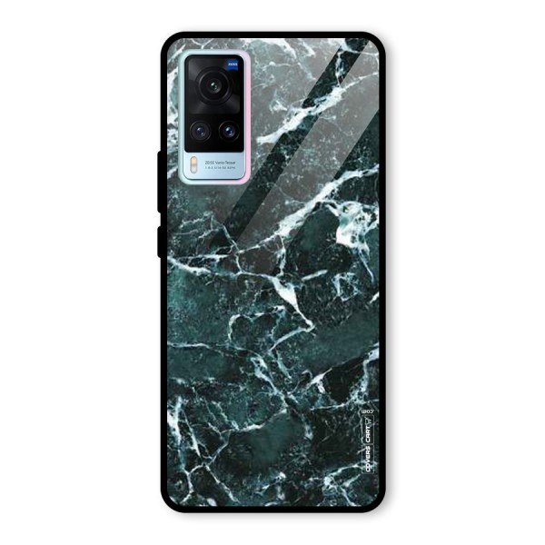 Dark Green Marble Glass Back Case for Vivo X60