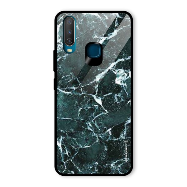 Dark Green Marble Glass Back Case for Vivo Y15