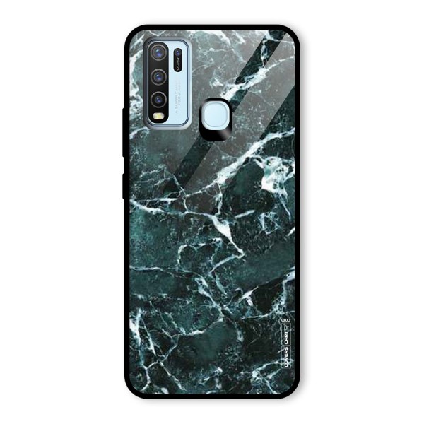 Dark Green Marble Glass Back Case for Vivo Y30