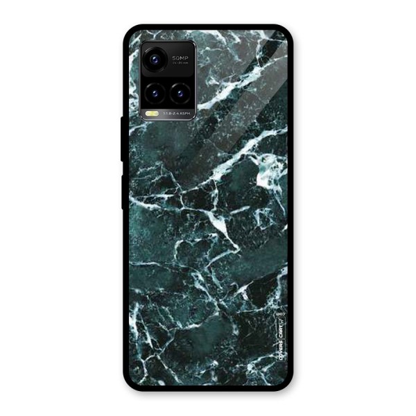 Dark Green Marble Glass Back Case for Vivo Y33s