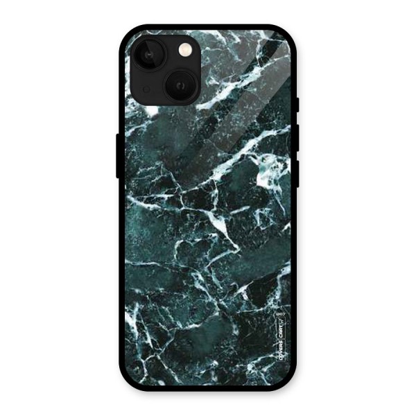 Dark Green Marble Glass Back Case for iPhone 13
