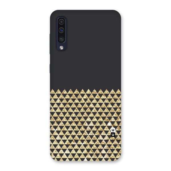 Dark Grey Golden Triangles Back Case for Galaxy A50