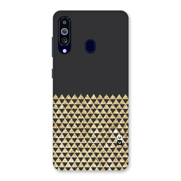 Dark Grey Golden Triangles Back Case for Galaxy A60