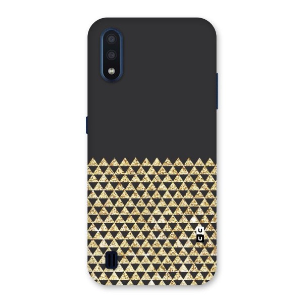 Dark Grey Golden Triangles Back Case for Galaxy M01