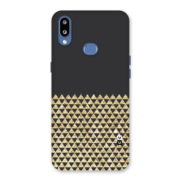 Dark Grey Golden Triangles Back Case for Galaxy M01s