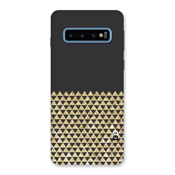 Dark Grey Golden Triangles Back Case for Galaxy S10