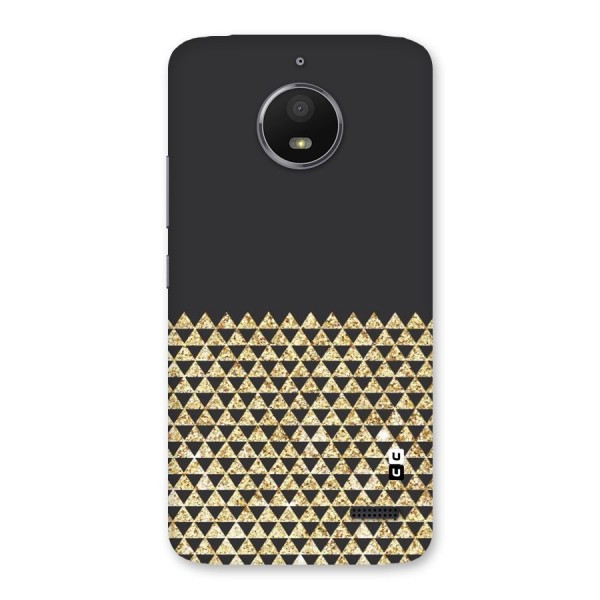 Dark Grey Golden Triangles Back Case for Moto E4