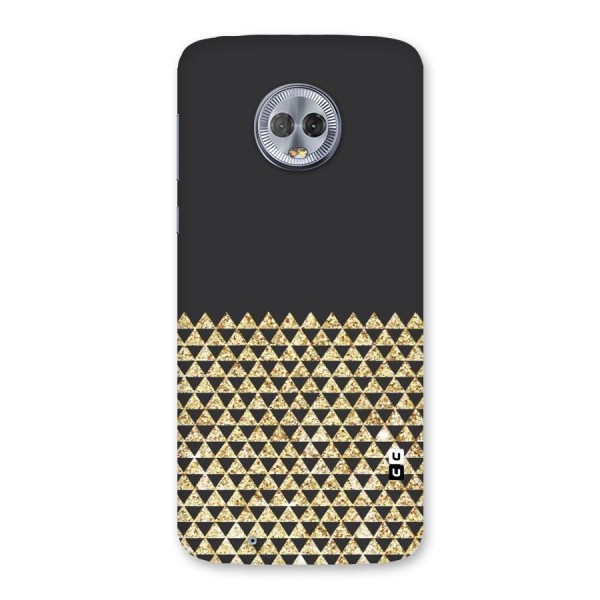 Dark Grey Golden Triangles Back Case for Moto G6