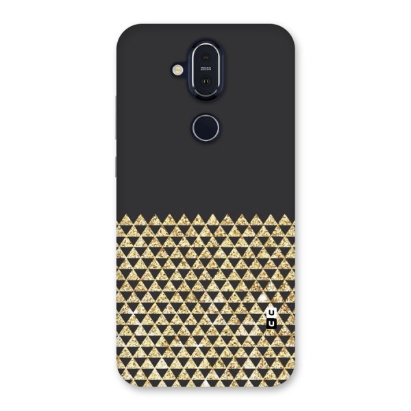 Dark Grey Golden Triangles Back Case for Nokia 8.1