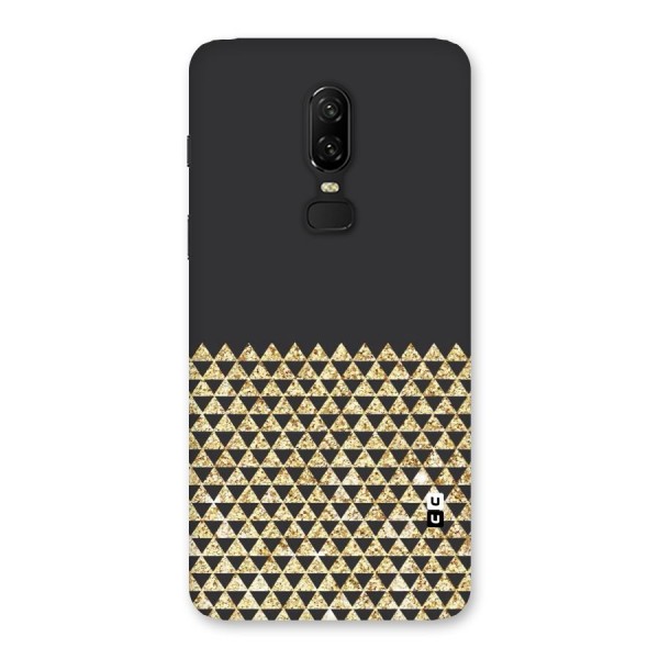 Dark Grey Golden Triangles Back Case for OnePlus 6