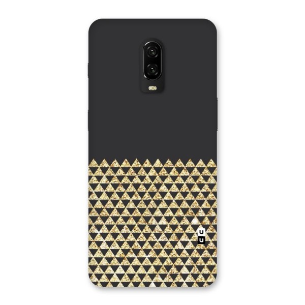 Dark Grey Golden Triangles Back Case for OnePlus 6T