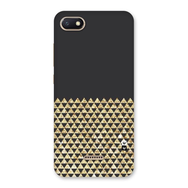 Dark Grey Golden Triangles Back Case for Redmi 6A