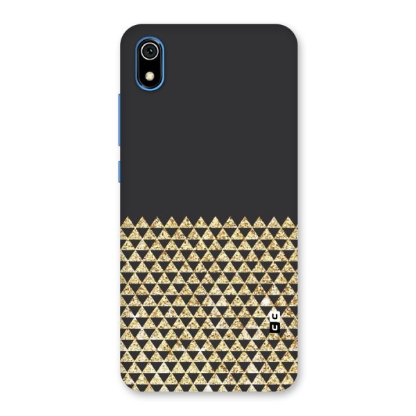 Dark Grey Golden Triangles Back Case for Redmi 7A