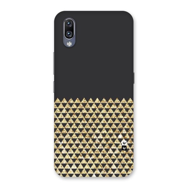 Dark Grey Golden Triangles Back Case for Vivo NEX