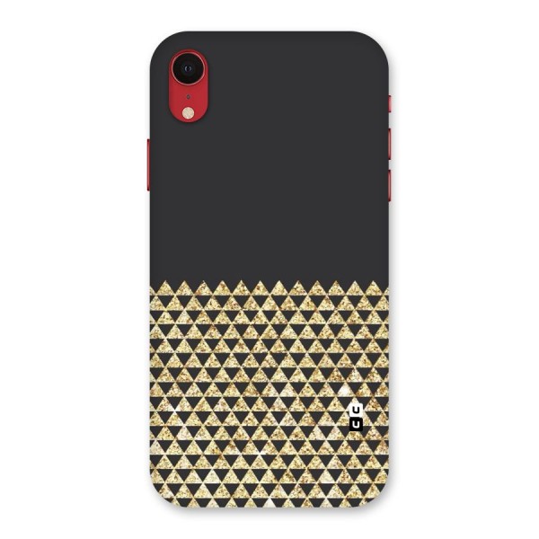 Dark Grey Golden Triangles Back Case for iPhone XR