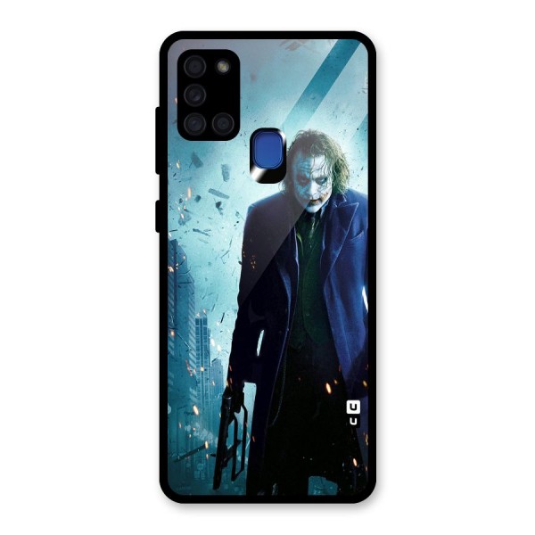 Dark Knight Joker Glass Back Case for Galaxy A21s