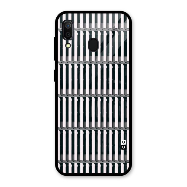 Dark Lines Pattern Glass Back Case for Galaxy A30