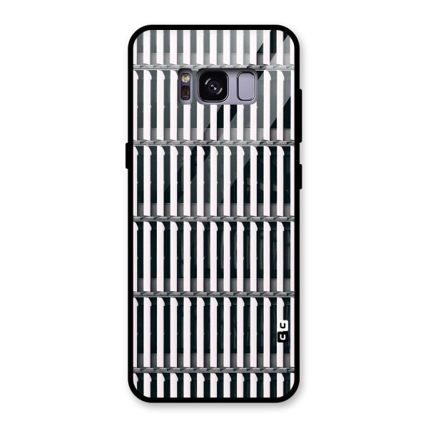 Dark Lines Pattern Glass Back Case for Galaxy S8