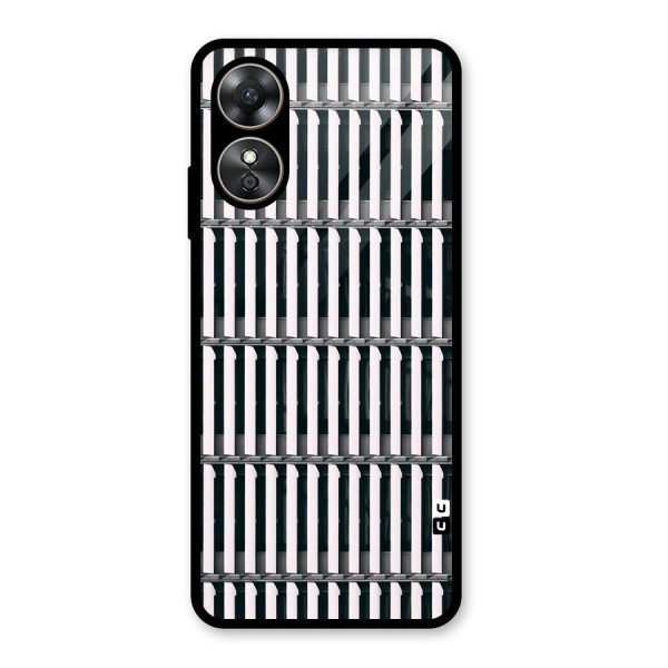 Dark Lines Pattern Glass Back Case for Oppo A17