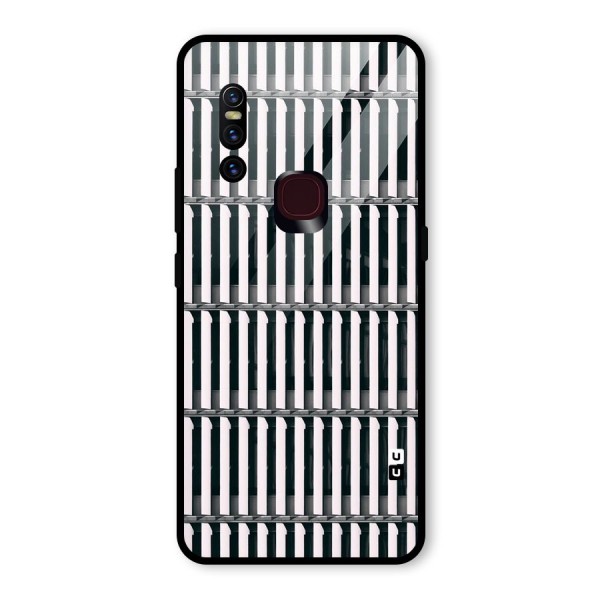 Dark Lines Pattern Glass Back Case for Vivo V15